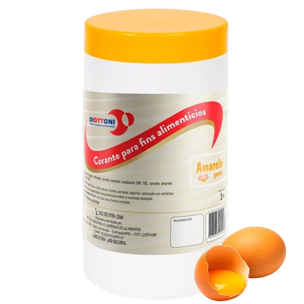 Corante Alimentício Amarelo Gema Em Pó 1Kg