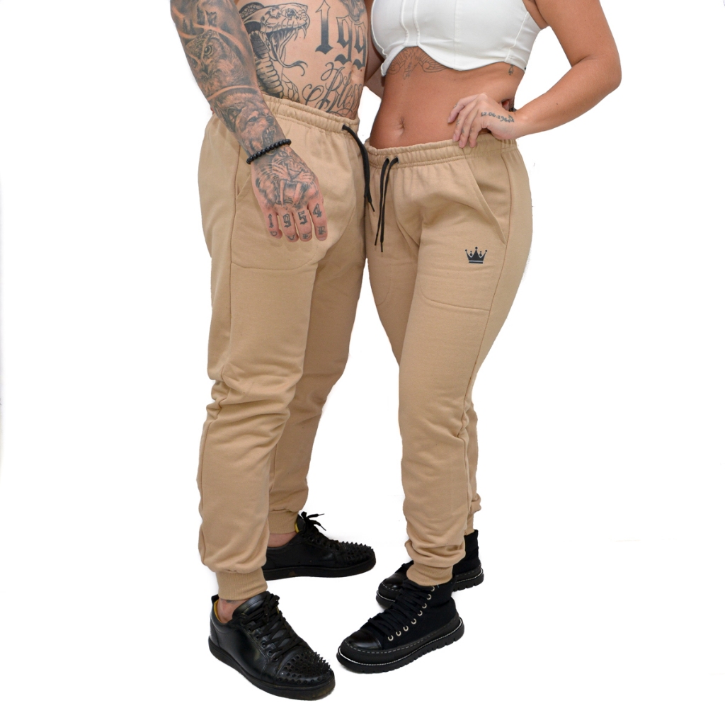 Kit Calças Moletom Casal Namorados Skinny Peluciada Academia - Main Image