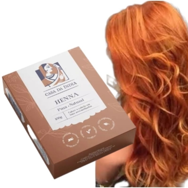 Henna casa da índia ruiva vegana natural original lote novo