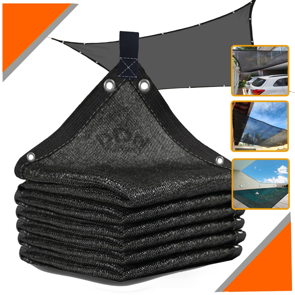 Tela Sombreamento 80% Garagem Piscina Acabamento Alças 3x2 3x3 3x4 3x5 3x6 3x7 3x8