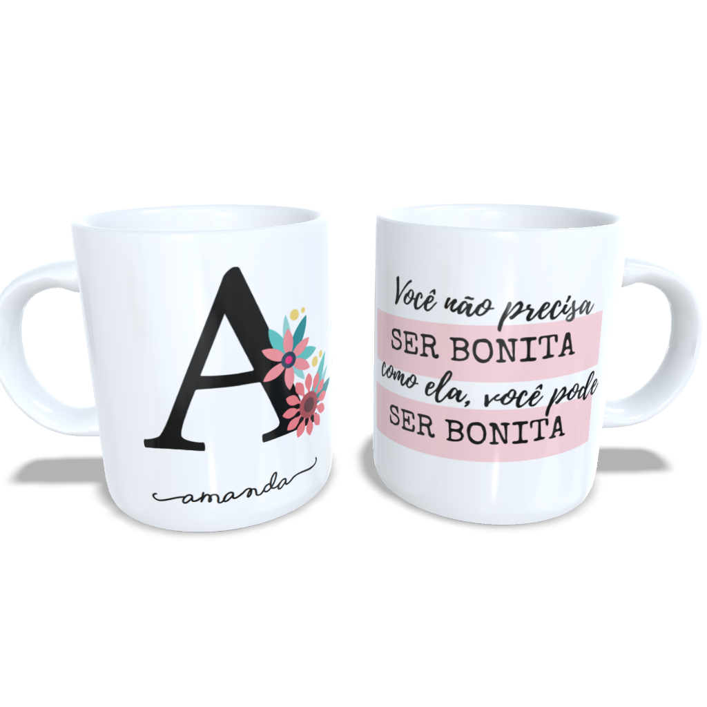 Canecas com Letra inicial, Nome e Frases personalizadas. | Shopee Brasil