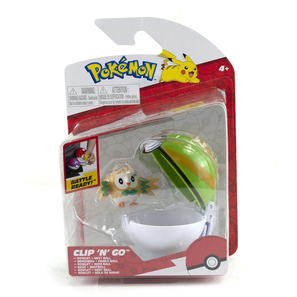 Clip n Go Boneco Pokémon Mini Figura Rowlet e Nest ball | Shopee Brasil