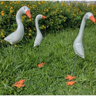 Enfeite de Jardim Trio de Garça 3 Peças para Decoração de Jardim *SUPER REALISTA*
