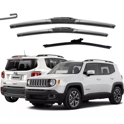 Kit 3 Palhetas Limpador Parabrisa Jeep Renegade 2015 A 2023