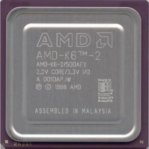Processeur AMD K6 200 MHz Socket 7 - Référence B 9718EJAW, Bus 66 MHz, Occasion
