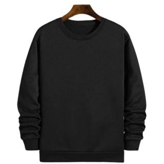 Moletom Masculino Gola Careca Unisex Preto Algodão