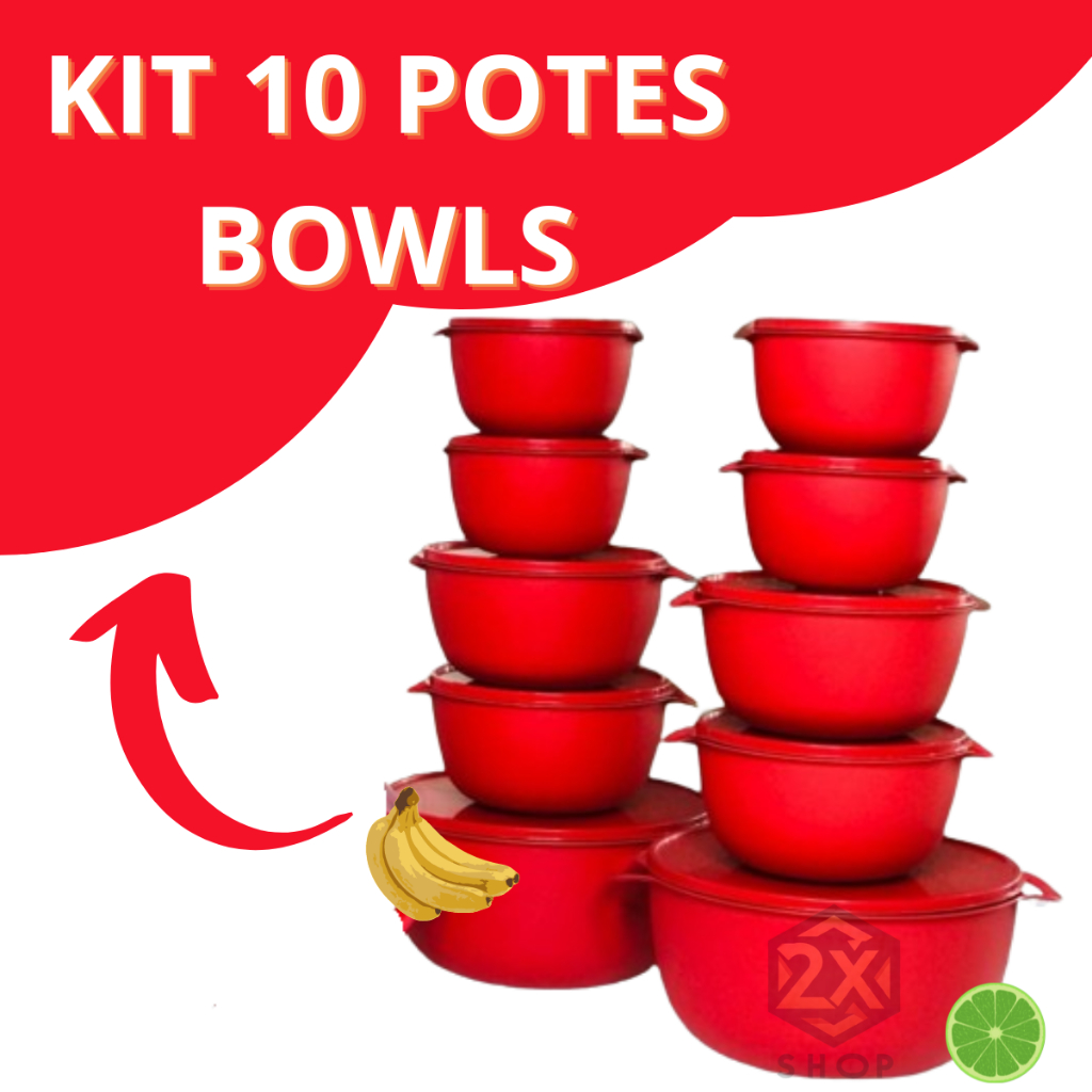 KIT 5 BOWL VASILHA/POTE MULTIUSO PREMIUM