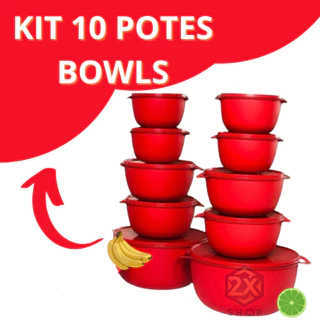 KIT 5 BOWL VASILHA/POTE MULTIUSO PREMIUM