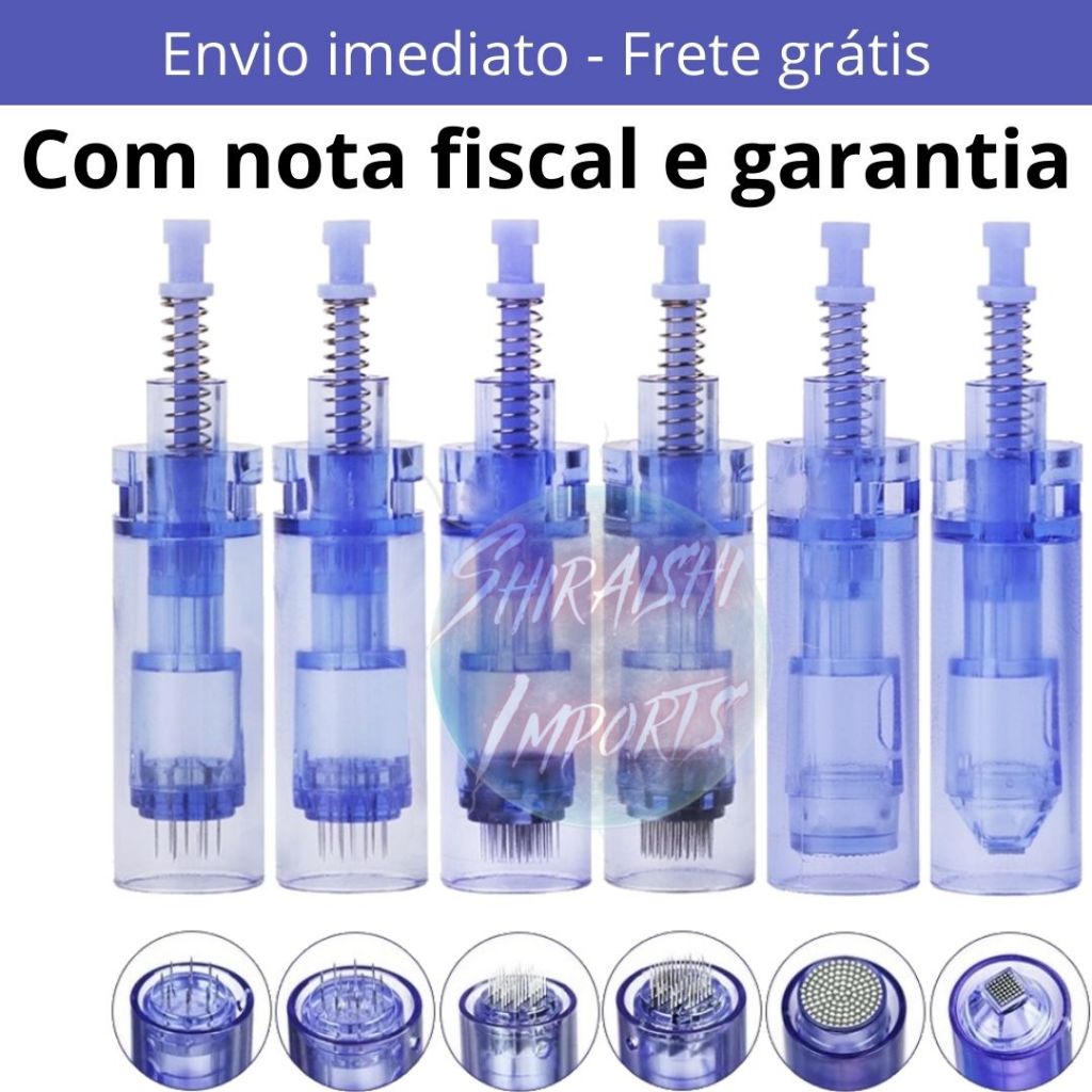 Kit 10 Cartuchos Dermapen 12, 36, 42 e NANO Microagulhamento Para Caneta Dermapen Dr Pen N2 MyM M7 M5 A6