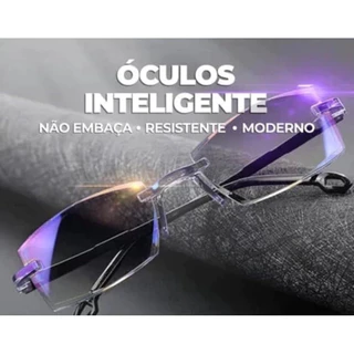 Óculos Inteligente Multifocal Lupa Diamantes 2em1 Perto/Longe TR90 MAXX SEM ARO GRAU 200 250 ANTI BLUE LIGHT lense mulheres anti-azul luz ultra-ampliação de luz eyewear Bifocal