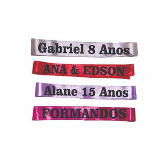 Faixa de Show Personalizada 2024 Headband Festa Aniversário Evento Casamento 15 Anos Formatura