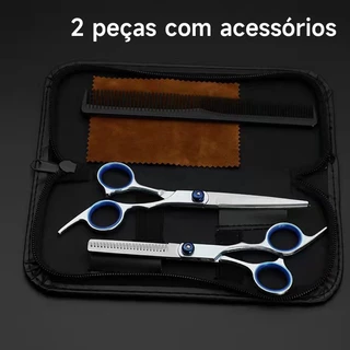 Kit 2 Tesoura De Cabeleireiro Profissional De Aço Inoxidável Corte Ferramentas De Estilo
