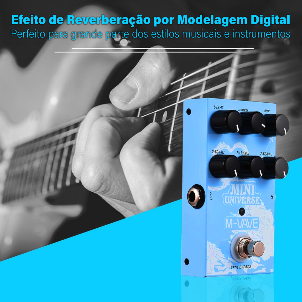 M-vave Mini Universe Digital Reverb Pedal 9 Efeitos de
