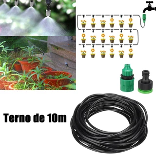 Kit de Irrigação Jardim Varanda Mangueira Refrigeração Névoa - Kit Completo de 10 Bicos, Tubo PVC 4/7mm de 10 metros, Conexões Rápidas e muito mais!
