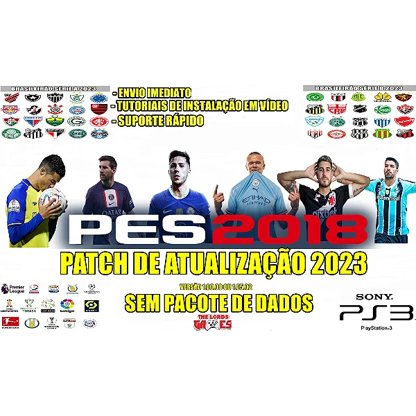 PATCH 2023 para PES 2018 PS3 bloqueado já no pendrive com toturial de ...
