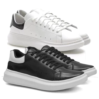 Kit 2 Pares De tenis Masculino Modelo Casual Moda Masculina couro
