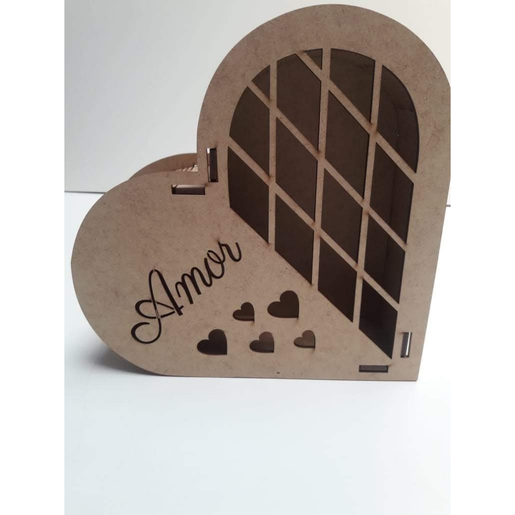 Kit 5 Caixas Coração Amor P Mdf