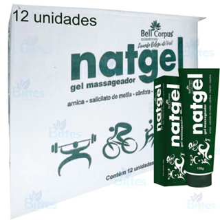 12 GÉIS PARA MASSAGEM NATGEL BELL CORPUS COSMÉTICOS COM ARNICA E MENTOL