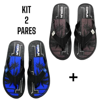 Kit 02 Pares Chinelo Masculino Antiderrapante e Confortável