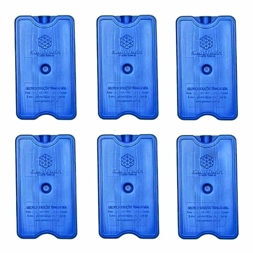 6 Placas de Gelo Artificial Rígido Reutilizável 500 ml – 17 x 10 x 3,70 ...