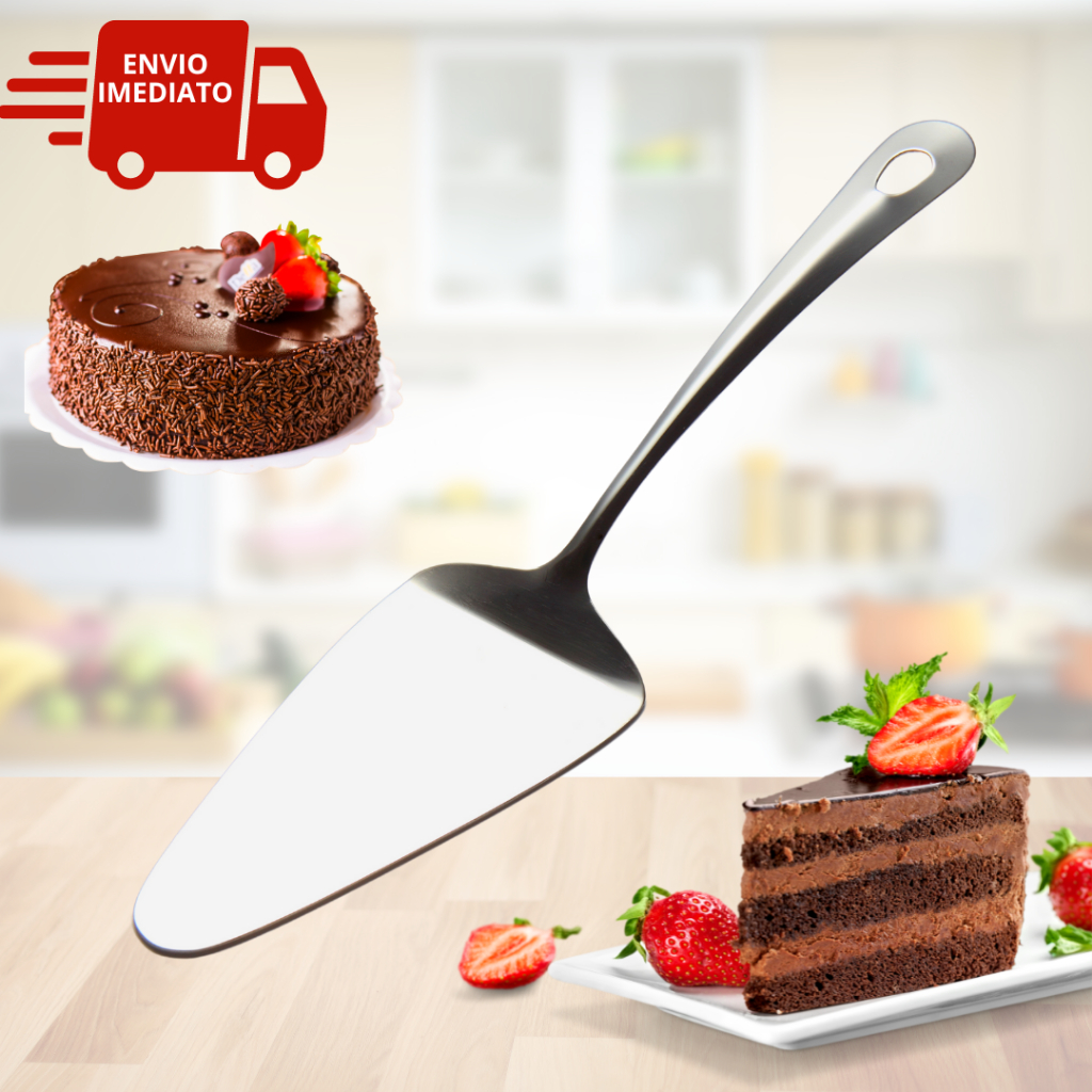 Espátula Para Cortar Pegar Bolo Torta Sobremesas Pães de Aço Inox Multiuso Universal 27,5 Cm