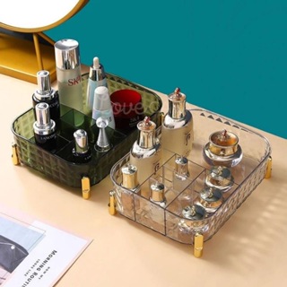 Organizador de Maquiagem Multiuso Perfumes de Armário Guarda Roupa Mesa Plástico Acrílico Dourado 8803