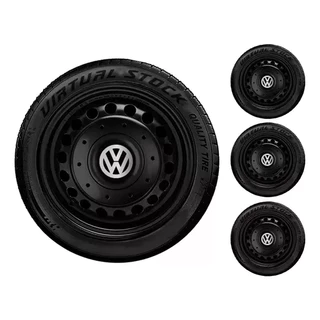 Jogo 4 Calota Centro Aro 14 15 Vw Gol Voyage Saveiro Fox Up