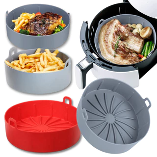 Forma De Cozimento Redonda Forro Silicone Para Air Fryer Fritadeira