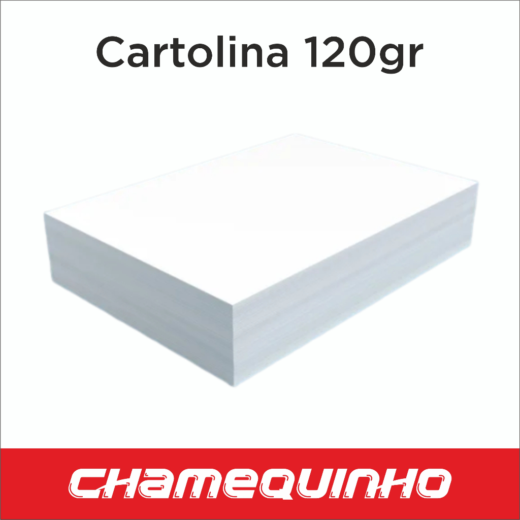 100Fls Cartolina Branca 120gr 50x66cm - Chamequinho Chamex