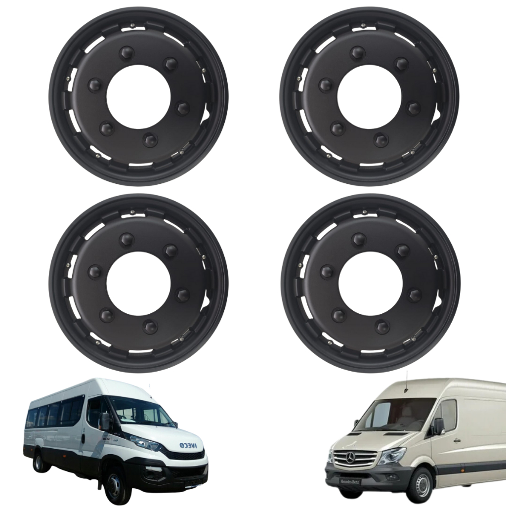 Jogo Calotas Preto Fosco Speedline Aro 14 Hyundai Hr