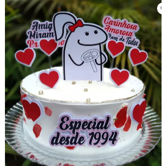 TOPO DE BOLO FLORK CARINHOSA | Shopee Brasil