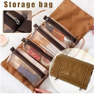 Bolsa Portatil Necessaire Estojo de Maquiagem Compartimento 4 em 1 Cosmético Viagem armazenamento saco de higiene Perfumes / Escovas/Viagem/Viagem de Negócios / Portátil /Mostra APENAS - Diversas Cores