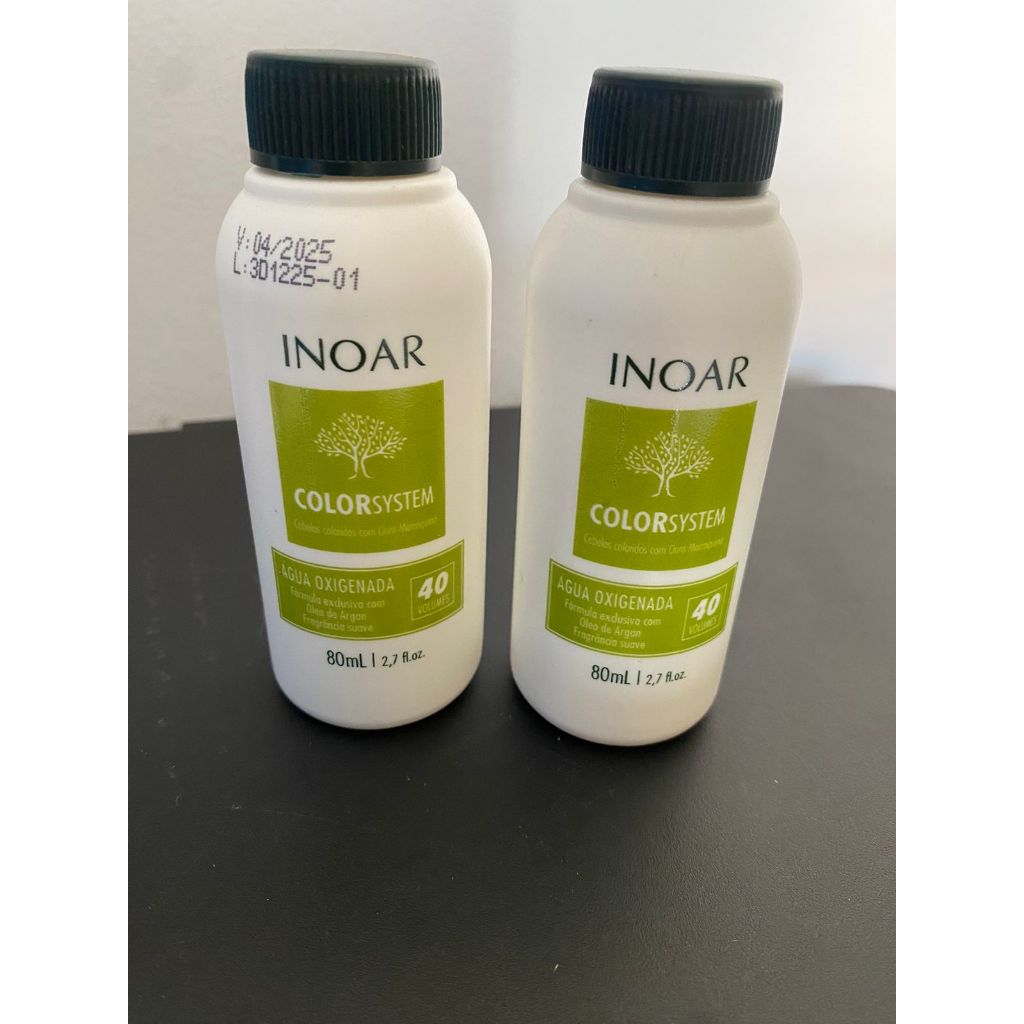 Agua oxigenada 40 volumes 80 ml inoar kit com 2 unidades | Shopee Brasil