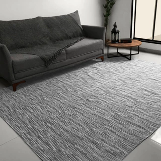 Tapete Sala Grande 2,00 x 2,50M Luxo Cinza Antiderrapante Mesclado Jacquard Moderno