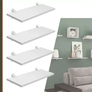 Kit 4 Prateleira Decorativa 40/60cm madeira pra organizar sala quarto infantil escritório lavanderia