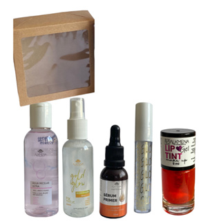 Kit: Água Micelar Ultra, Bruma Diamond Glow, Sérum Vitamina C, Lip Gloss e Lip Tint Liquído Presenteável - Alkmena k-04