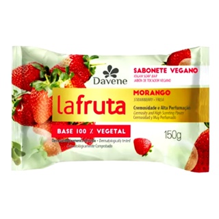 6un Sabonete La Fruta Morango Em Barra Vegetal 150g Davene