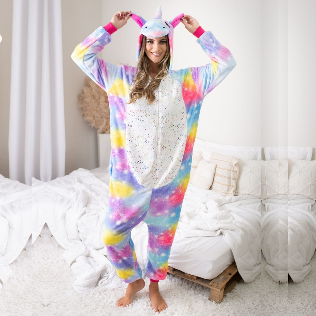 Pijama Macacão Feminino Adulto Super quentinho Kigurumi Vários ...