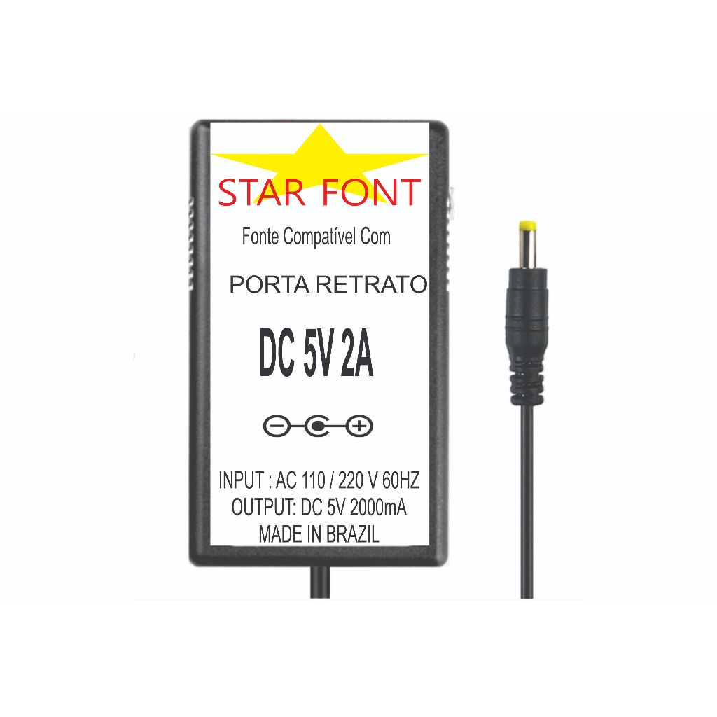 Fonte DC 5v 2a Para Porta Retrato Digital Sony e Kodak | Shopee Brasil