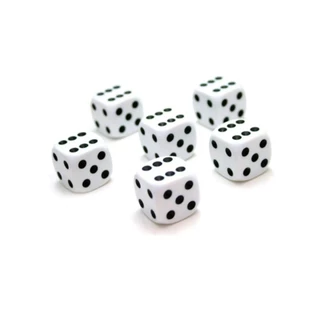 Kit Dados Brancos 6 Lados Para Jogos Rpg 16mm - ALIANÇA