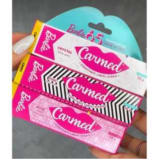 Hidratante Labial Carmed Barbie Crystal, Pink, Rose Gold, Fini Dentadura, Beijo, Banana, Maçã do Amor, Melancia, Menta, Cereja, BFF Rosa Glitter, BFF Beijinho, Ácido Hialurônico - 10g cada CIMED