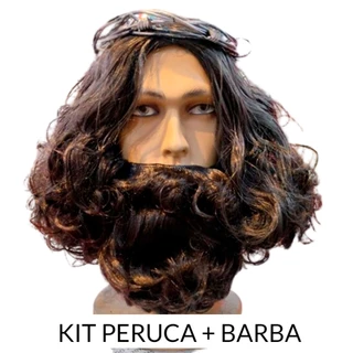 Kit Jesus Peruca e Barba Festas Fantasias Igreja