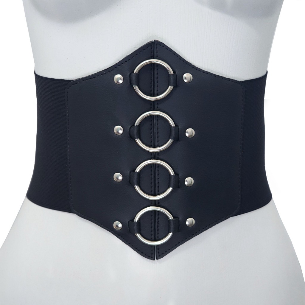 Corselet Cinto Corpete Espartilho Elástico Corsse Couro Pu