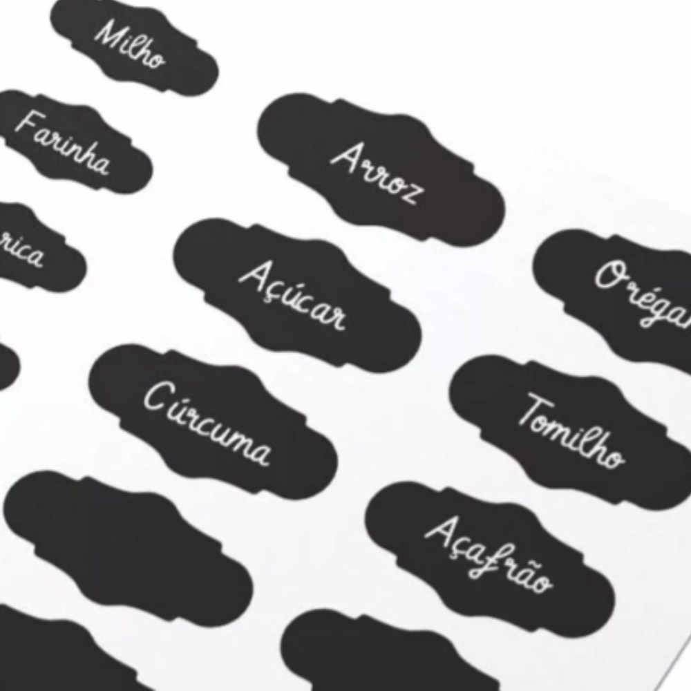90 Etiquetas Adesivas P/ Pote Tempero Condimento + Caneta