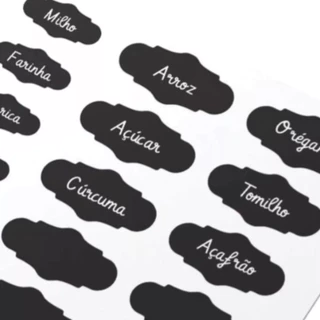 90 Etiquetas Adesivas P/ Pote Tempero Condimento + Caneta