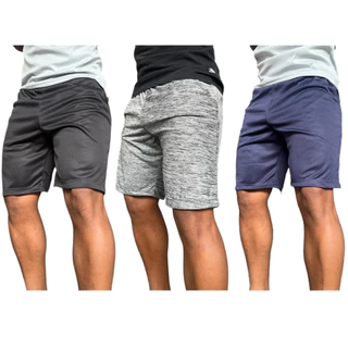 Kit 3 Bermuda Masculina Fitness Academia Dry Fit Com Bolso Fundo Short Masculino Treino