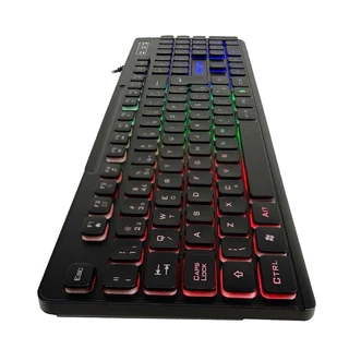 Teclado Gamer Slim Silencioso Led Rgb Abnt2 Usb - Compatível com Pc Vídeogame Xbox PS4 PS5