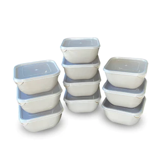 Kit Com 10 Potes Caixa Organizadora Quadrado Utilidade Doméstica Colorido