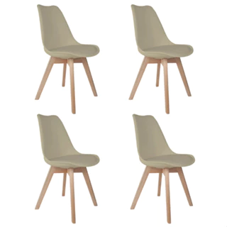 Kit com 4 Cadeiras Saarinen Wood Leda - Cores