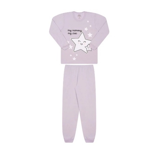 Pijama feminino, peluciado, detalhes que brilham no escuro, com estampa ...
